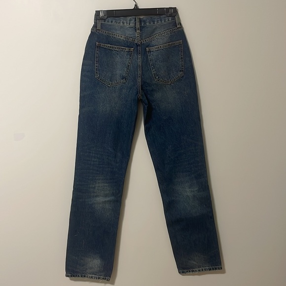 Fashion Nova - Crossover Straight Leg Tinted Jeans - Dark Wash - Size 0 - Picture 3 of 4